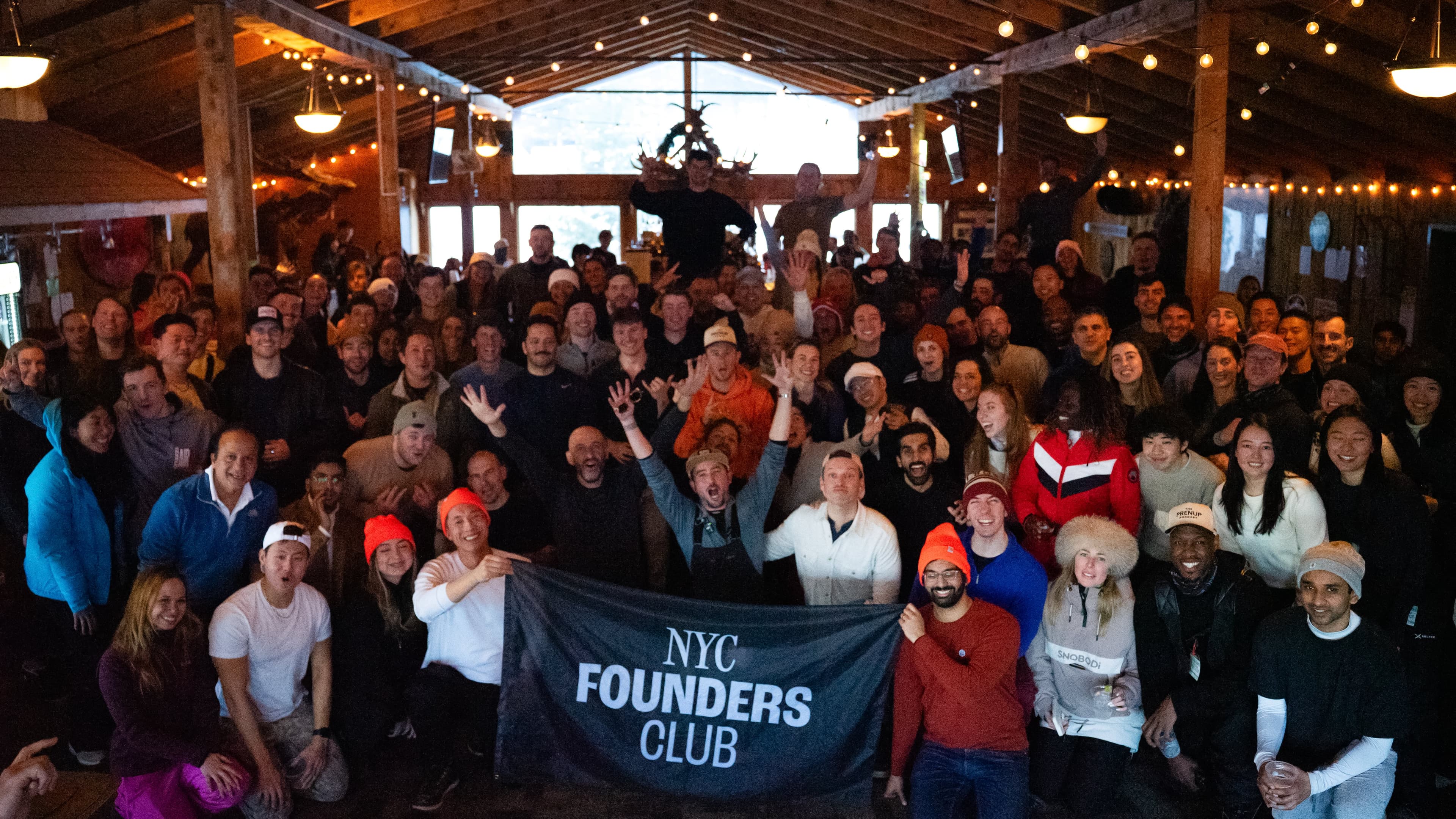 Group shot with NYCFC banner